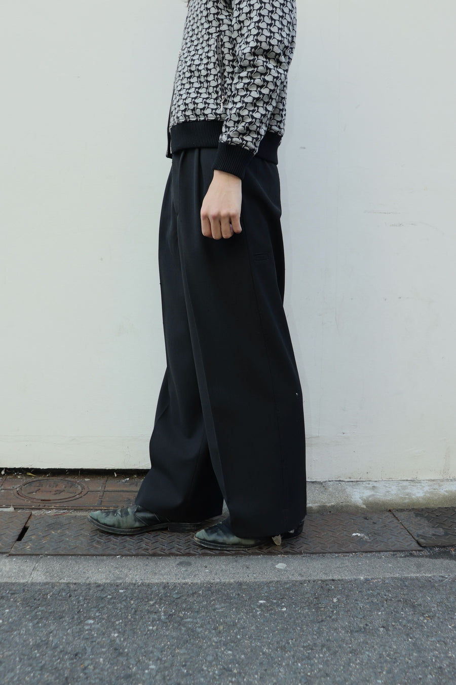 MASU(エムエーエスユー)のAGED CANVAS WIDE TROUSERS BLACK EBONYの