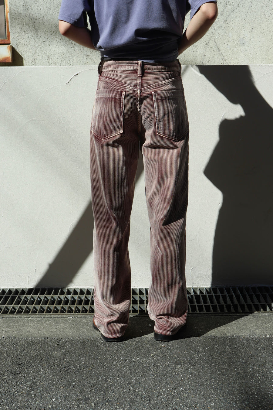 soe  Faded Corduroy 5PKT Trousers(BURGUNDY)