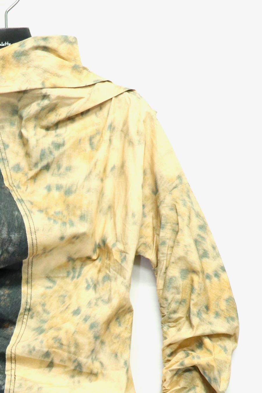 GANNI  Printed Stretch Cotton Ruched Top