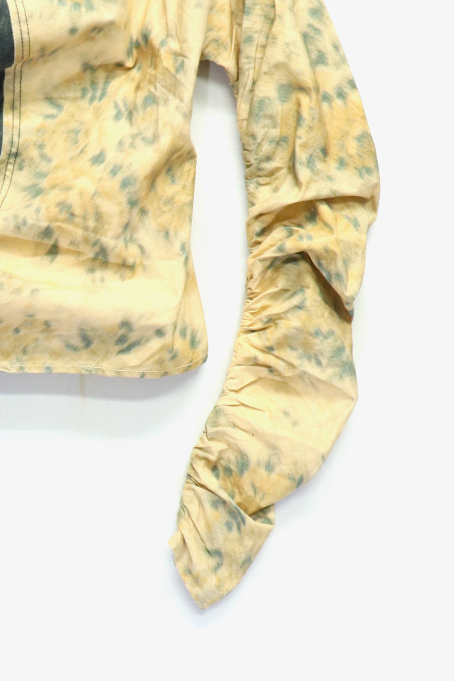 GANNI  Printed Stretch Cotton Ruched Top