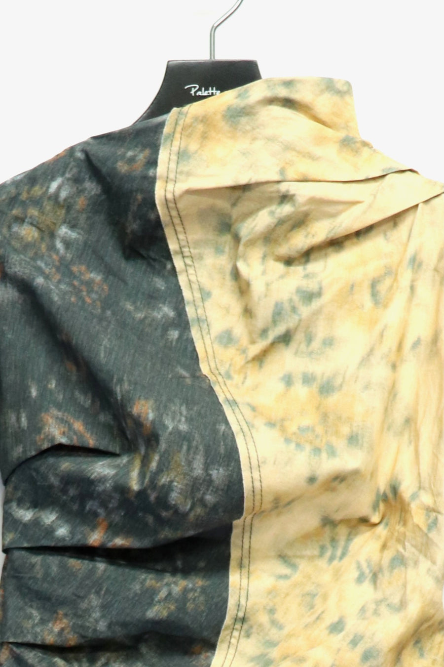 GANNI  Printed Stretch Cotton Ruched Top