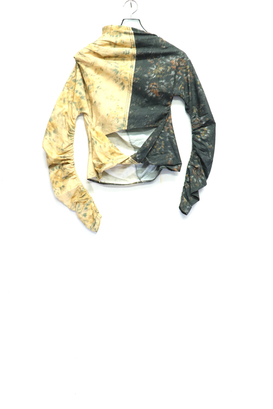 GANNI  Printed Stretch Cotton Ruched Top