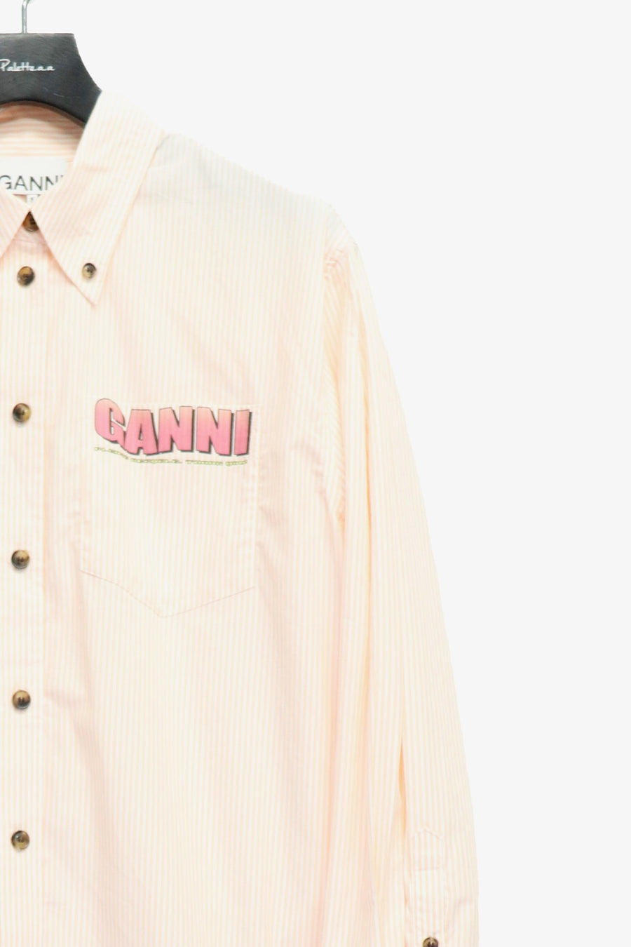 GANNI  Stripe Cotton Oversized Shirt