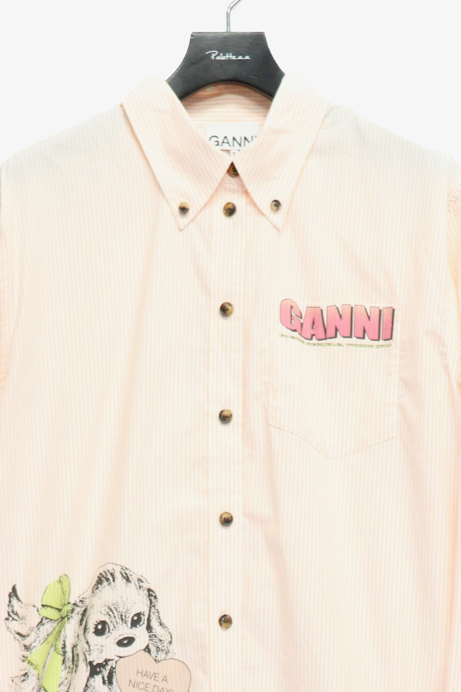 GANNI  Stripe Cotton Oversized Shirt