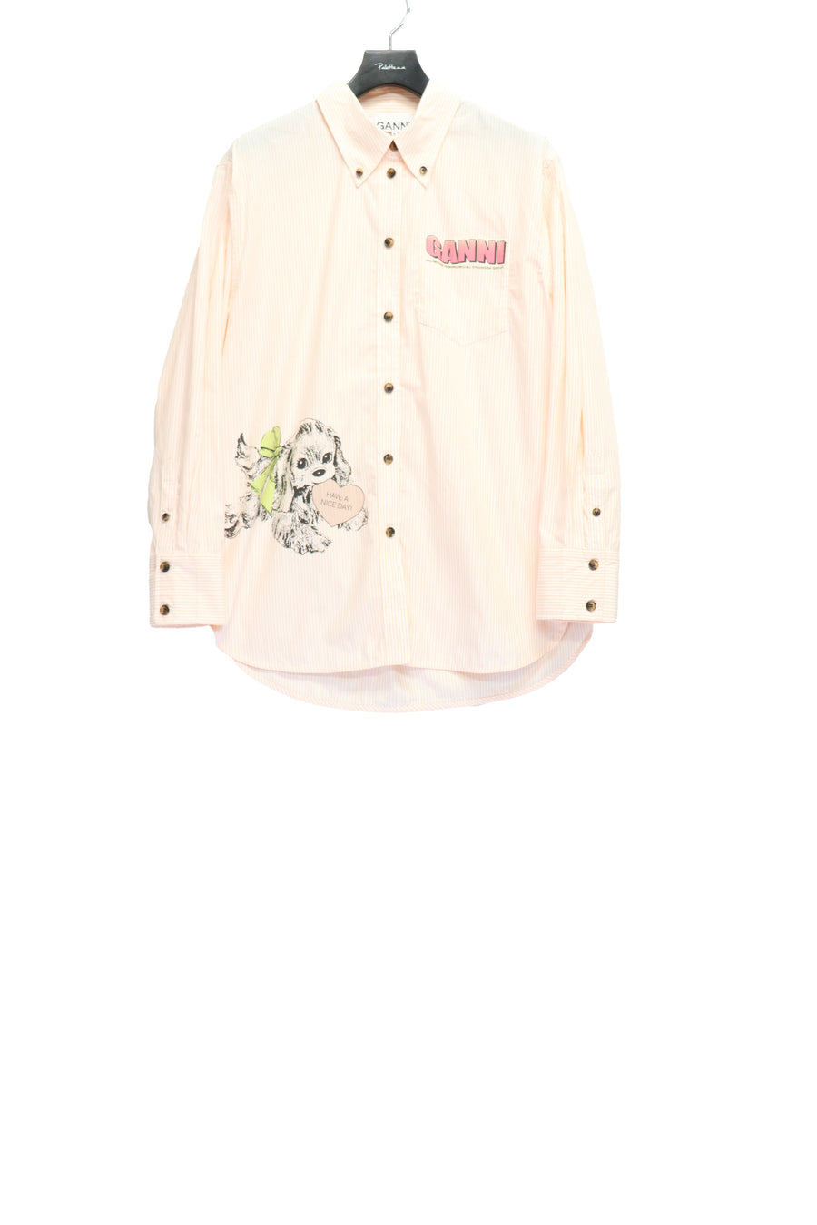 GANNI  Stripe Cotton Oversized Shirt