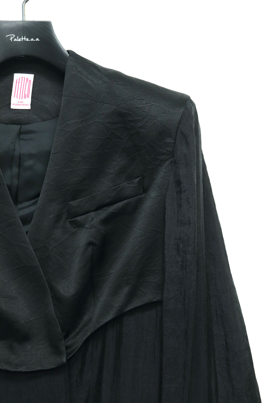 FETICO  WRINKLED SILK × ORGANZA JACKET DRESS