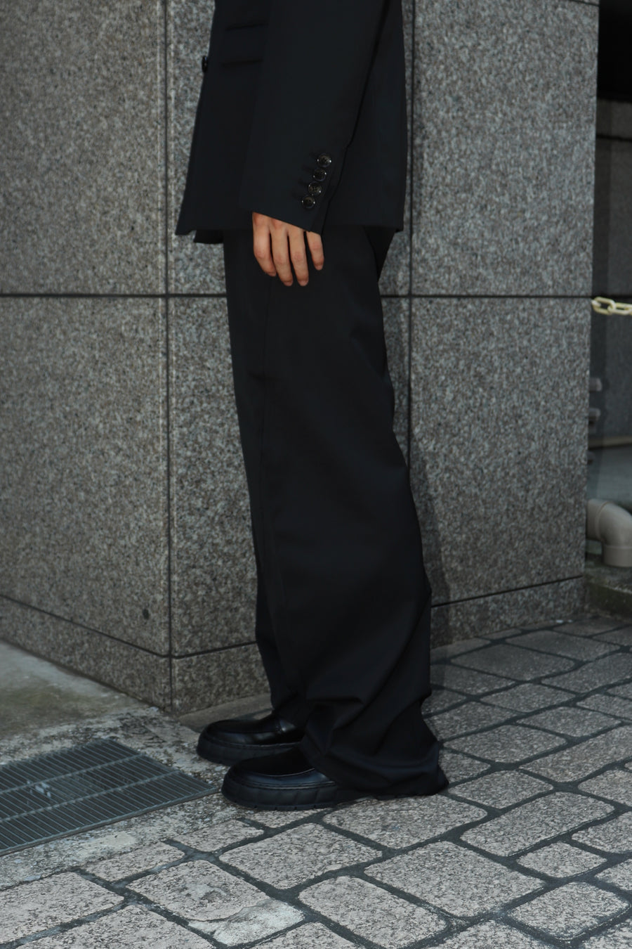 YUKI HASHIMOTO  RAW EDGE TWISTED TROUSERS