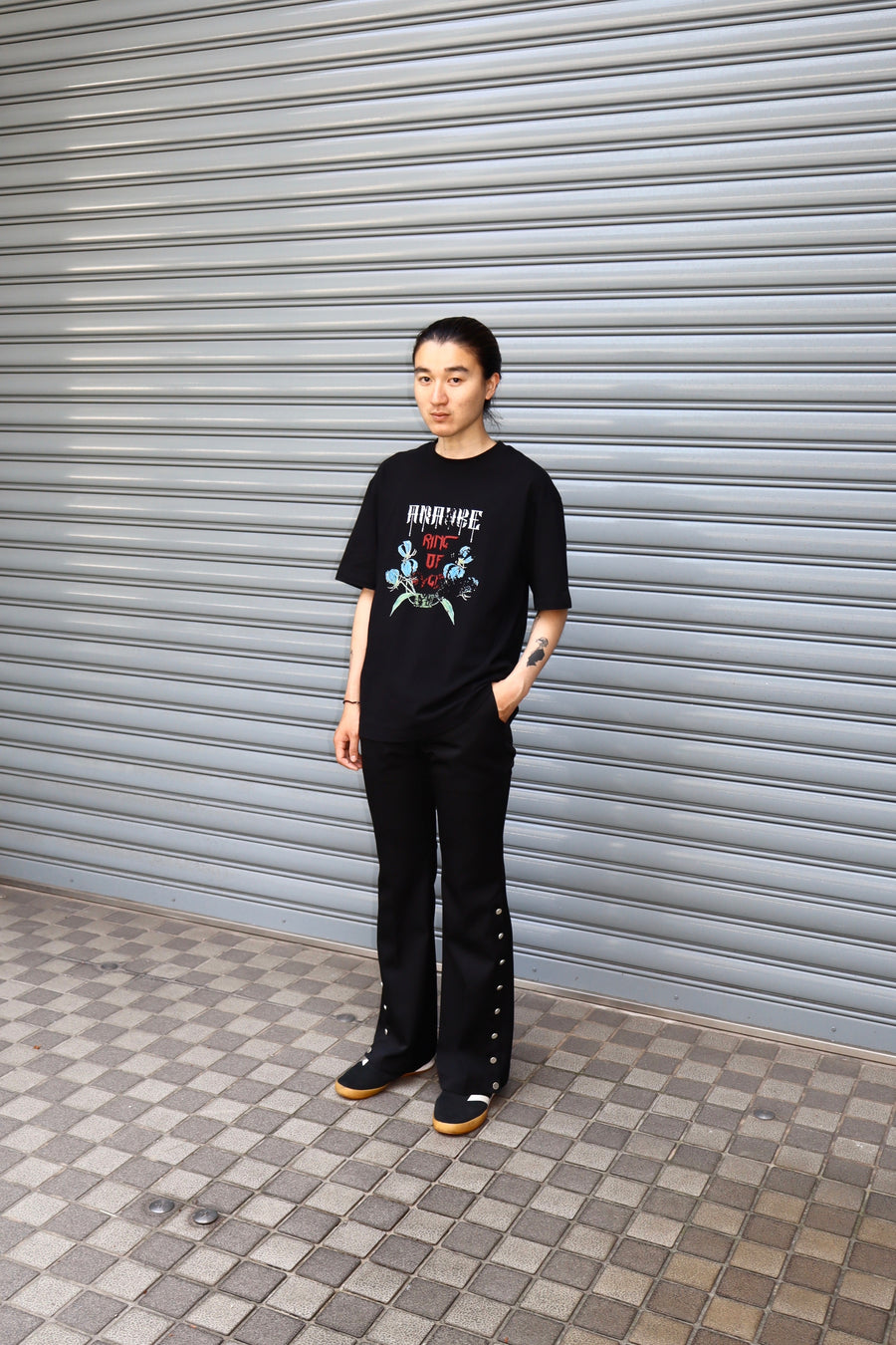 YUKI HASHIMOTO  ANANKE GRAPHIC T- SHIRTS(BLACK)