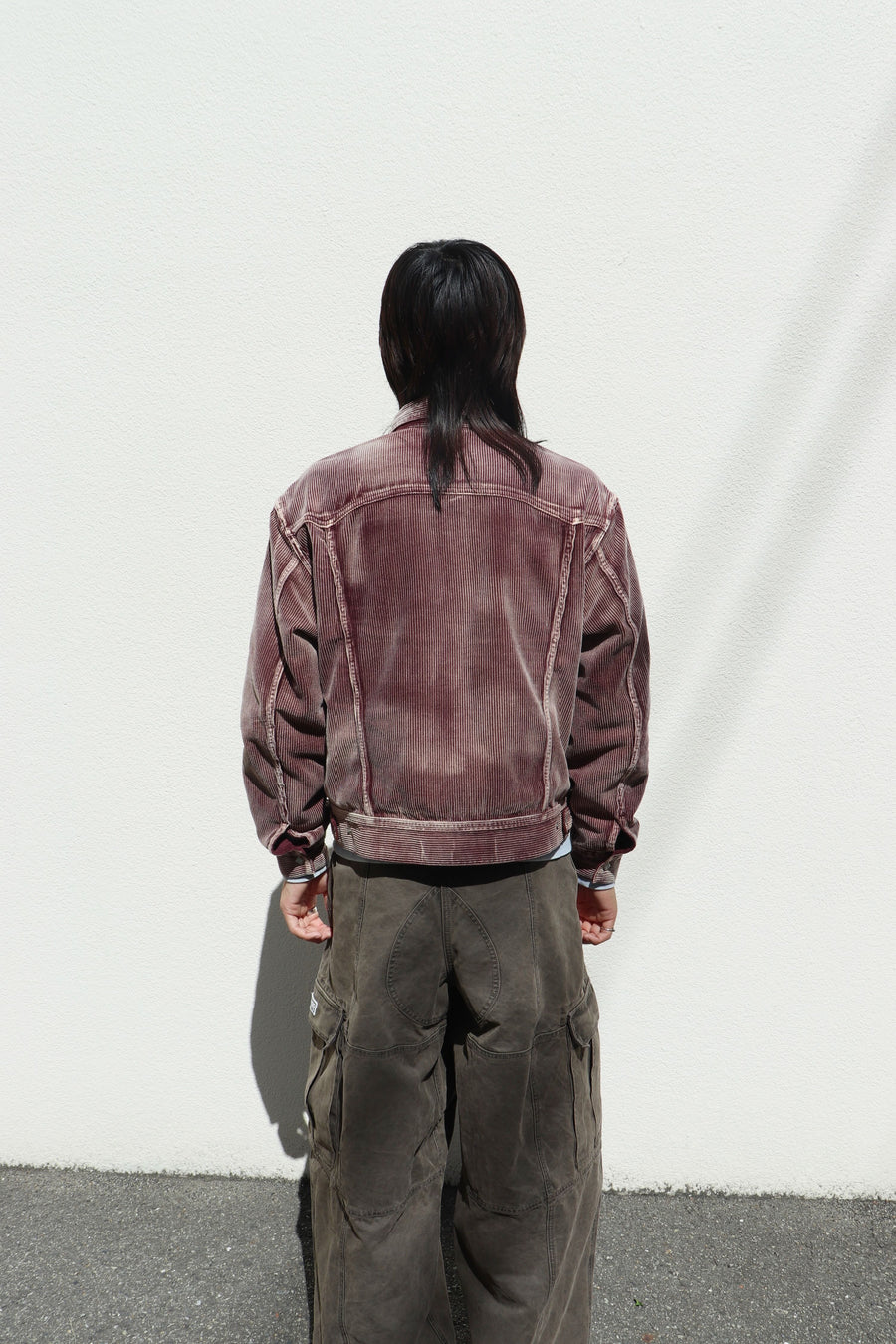 soe  Faded Corduroy Western Jacket(BURGUNDY)