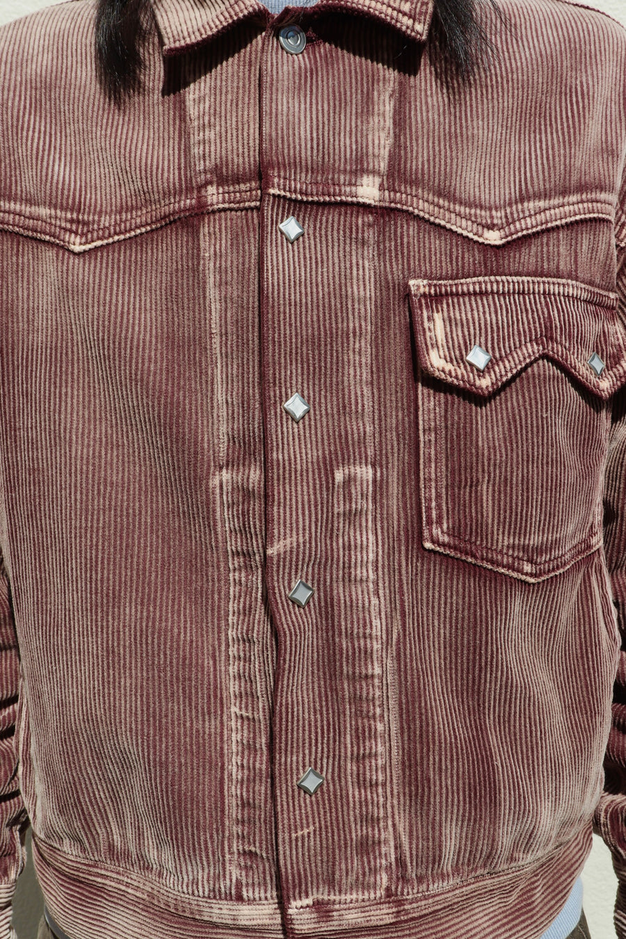 soe  Faded Corduroy Western Jacket(BURGUNDY)