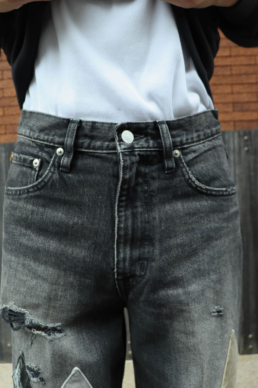 MASU(エムエーエスユー)のMB DIAMOND WIDE JEANS BLACKの通販｜PALETTE