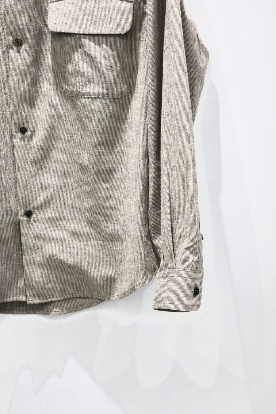 SUGARHILL(シュガーヒル)のLINEN OPEN-COLLAR SHIRT GRAY STRIPEの通販