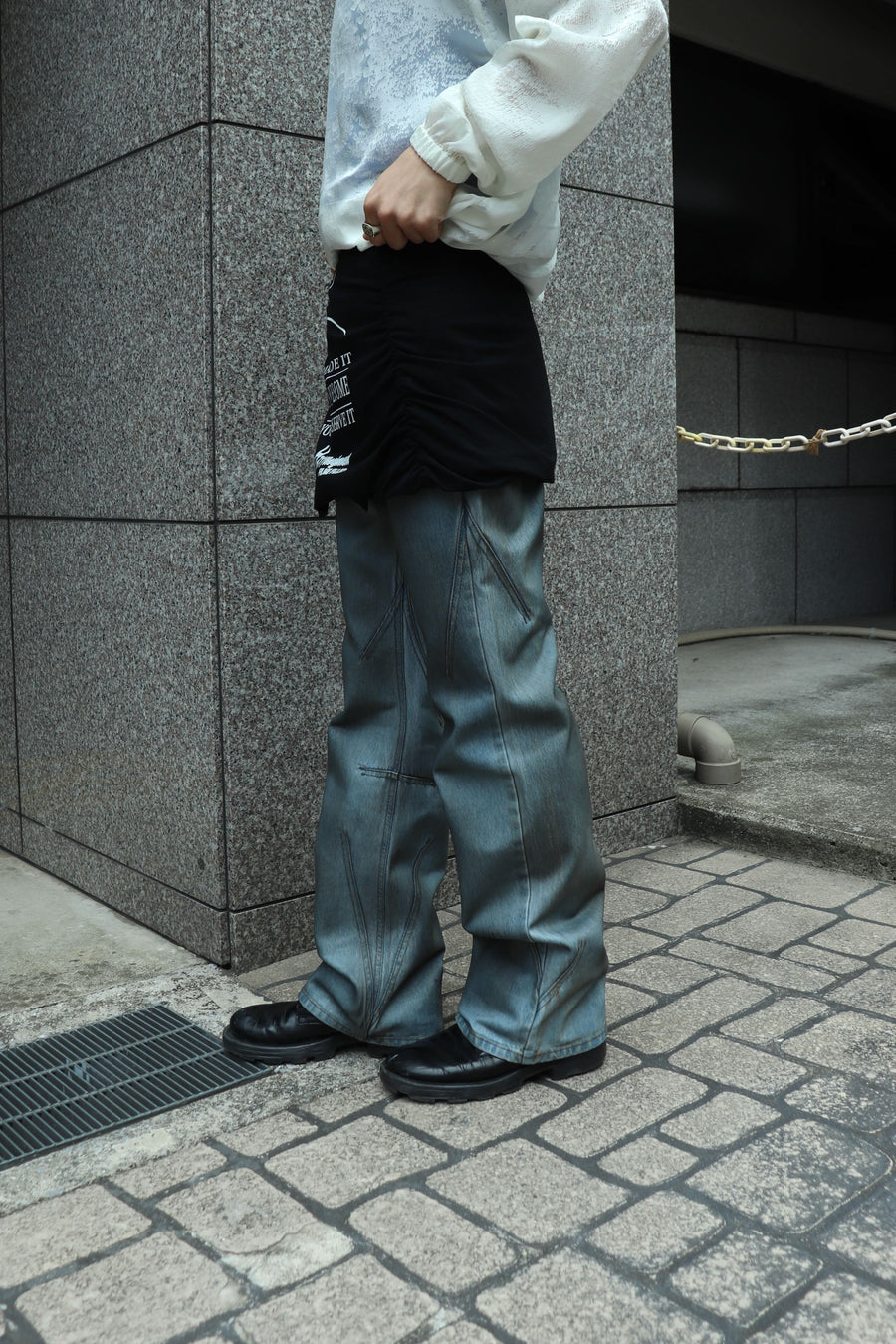 FILME FILLED  T Wrap Skirt(BLACK)