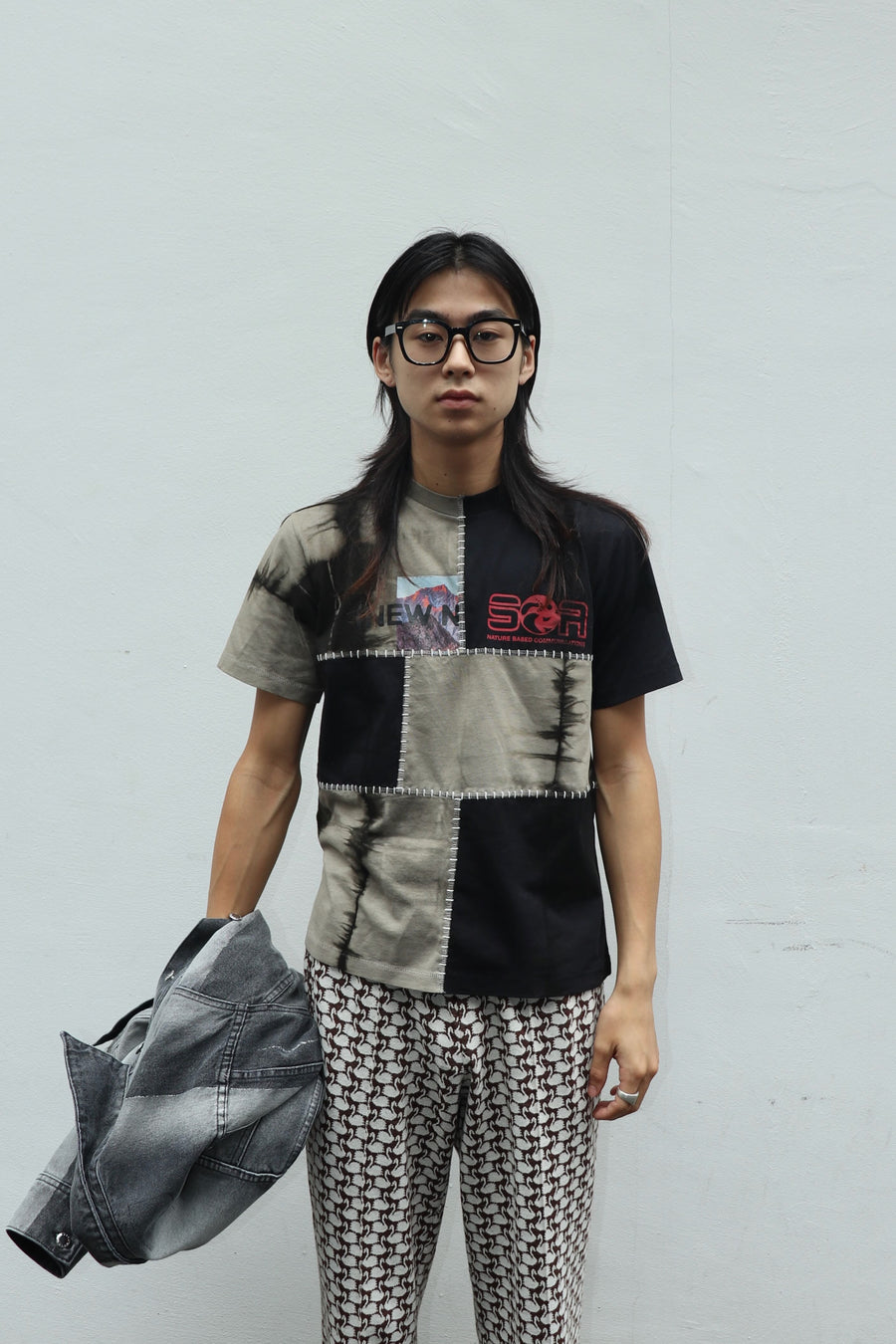 SPACE AVAILABLE  UP-CYCLED PLANT DYED TEE(GRAY)