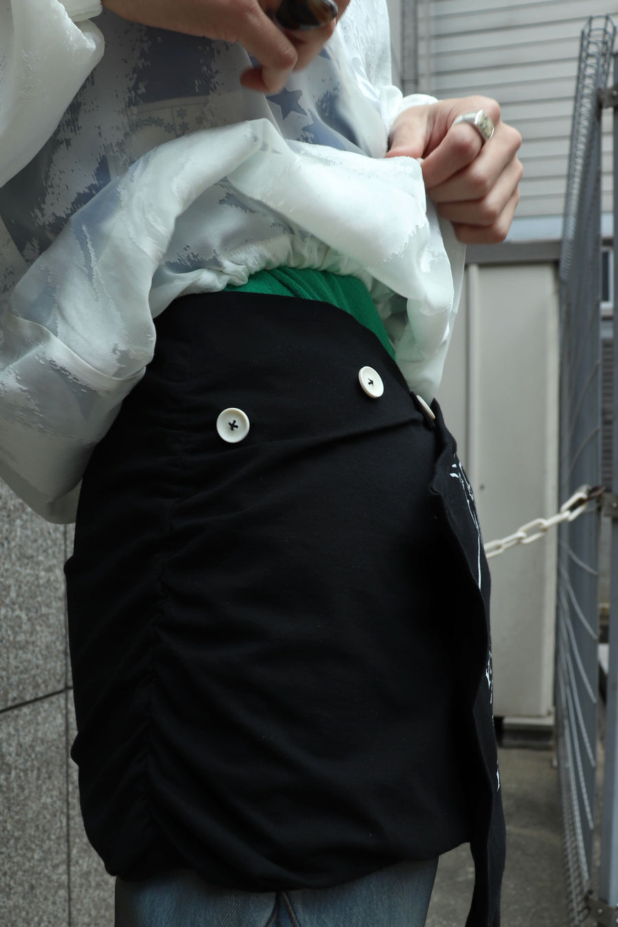 FILME FILLED  T Wrap Skirt(BLACK)