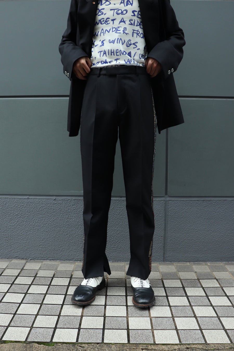BED j.w. FORD  Glitter Side Stripe Pants(BLACK)