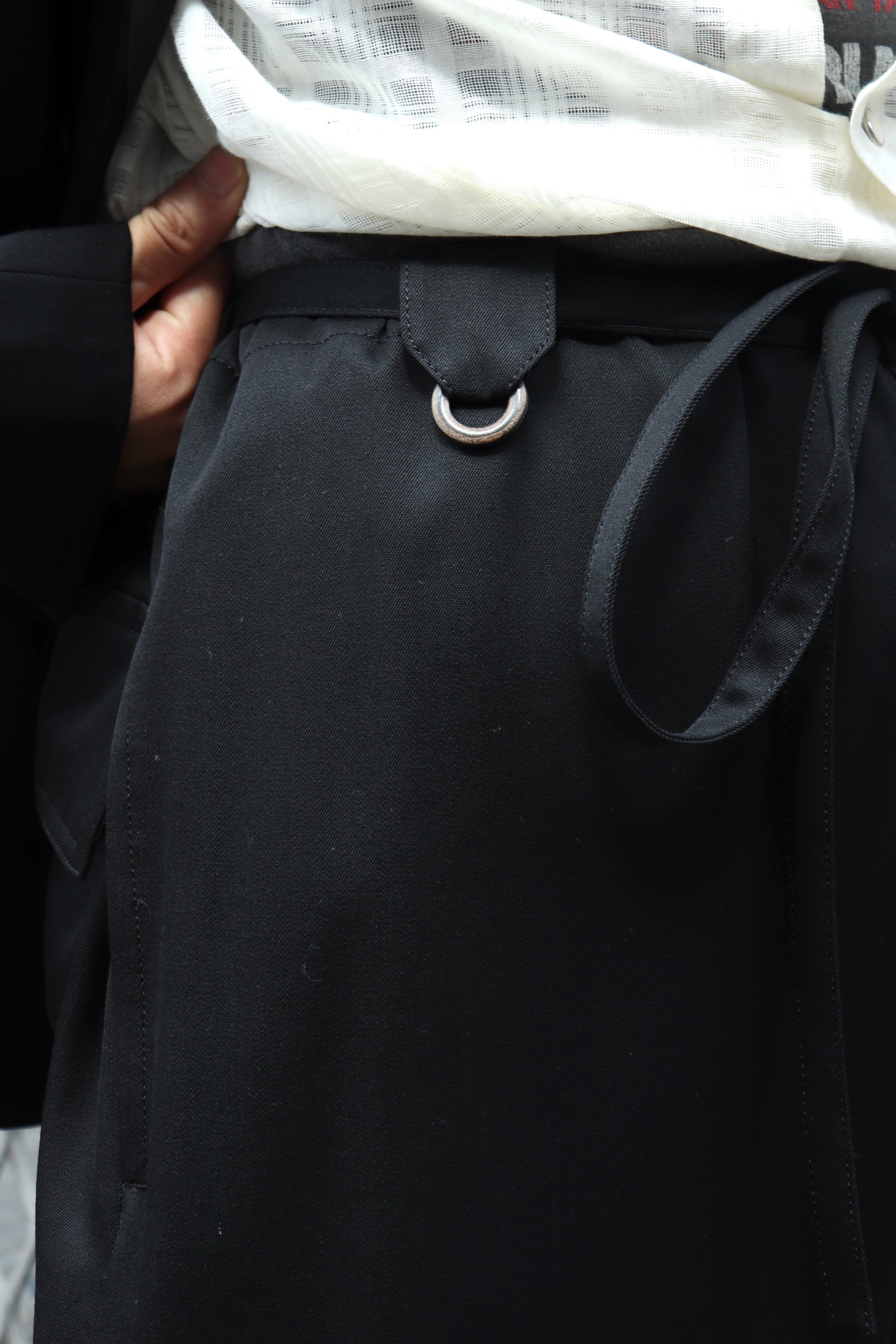 ソウシオオツキ 20SS サーマルパンツ アシンメトリー スリット 春夏 黒 SOSHIOTSUKI(ソウシオオツキ)のCOMMENDER TROUSERS BLACKの通販