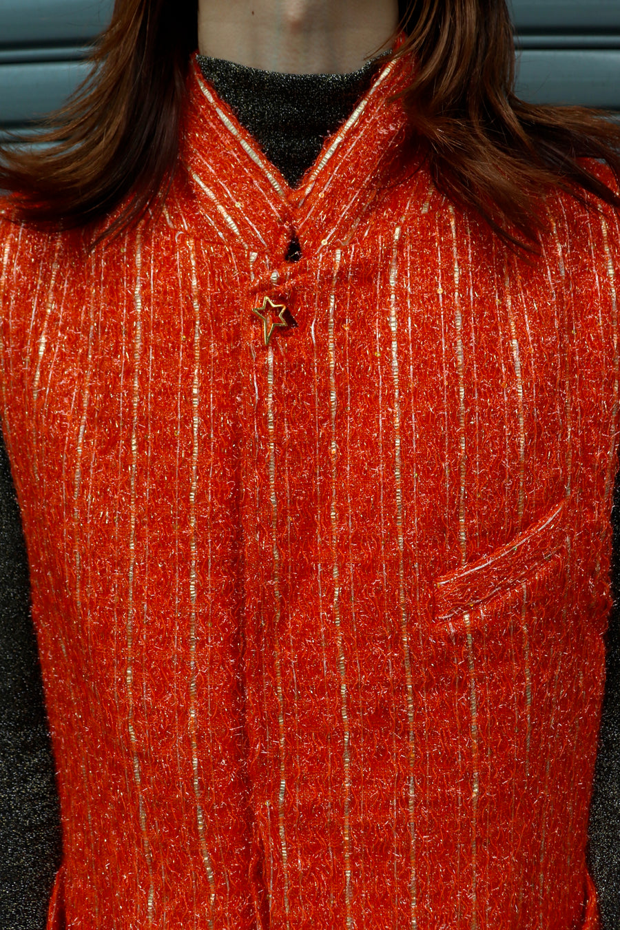 BED j.w. FORD  Glitter Stripe Vest(ORANGE)