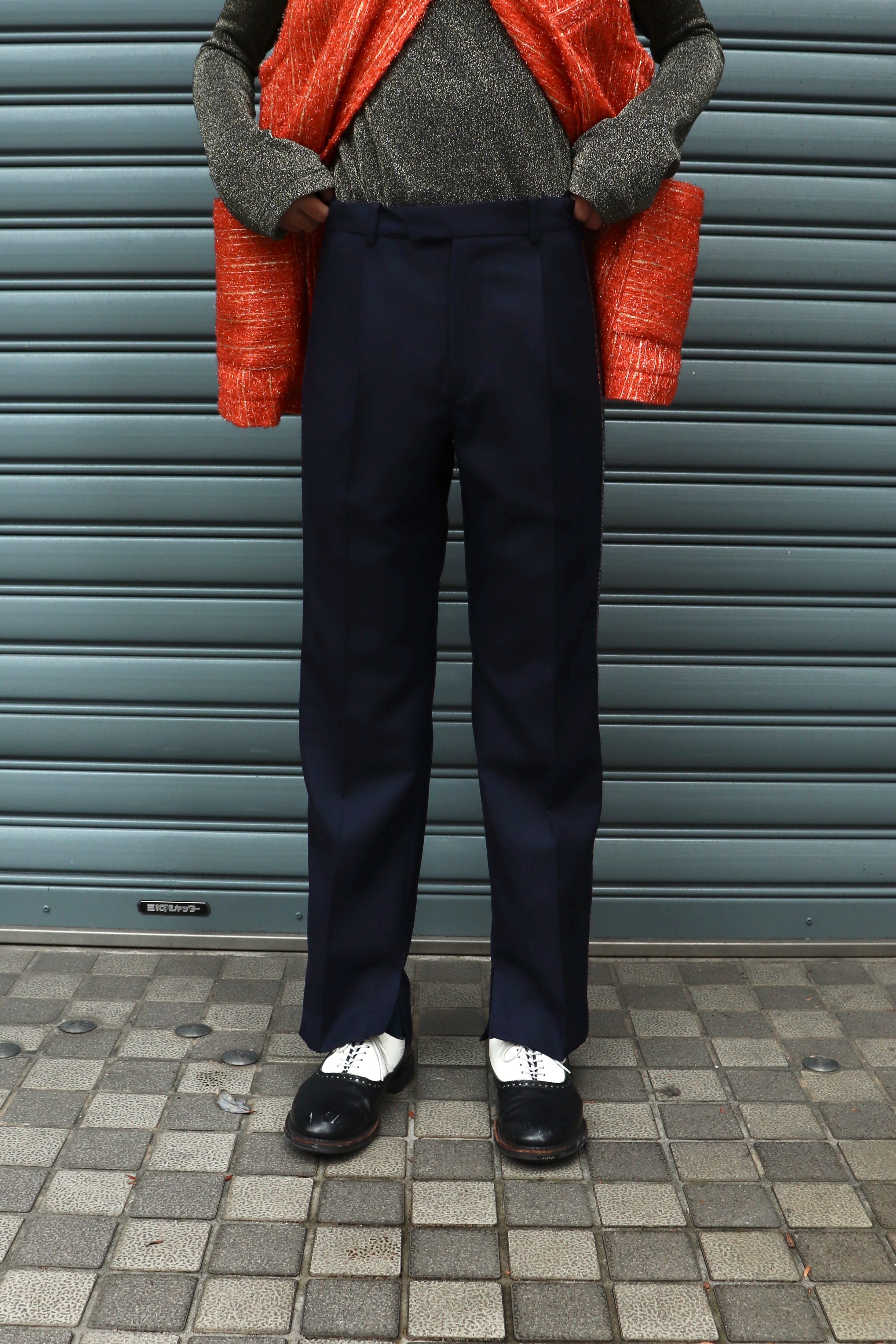 BED J.W. FORD(ベッドフォード)のGlitter Side Stripe Pants NAVYの