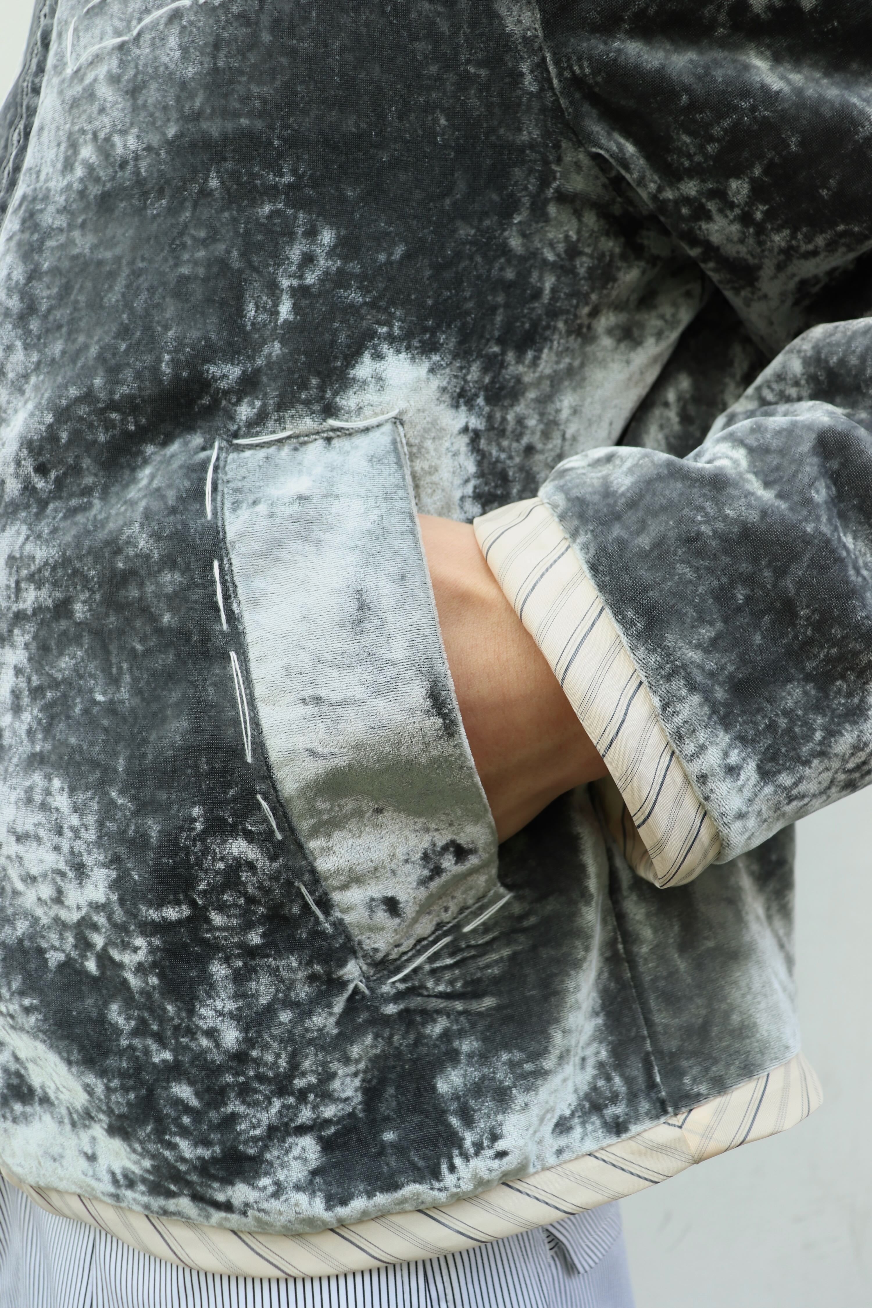 MASU(エムエーエスユー)の2026ss UNEVEN VELVET JACKET CHARCOALの通販