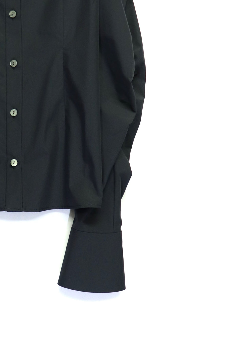 SHIORI MIKATA  square cut puff-sleeve shirts(BLACK)