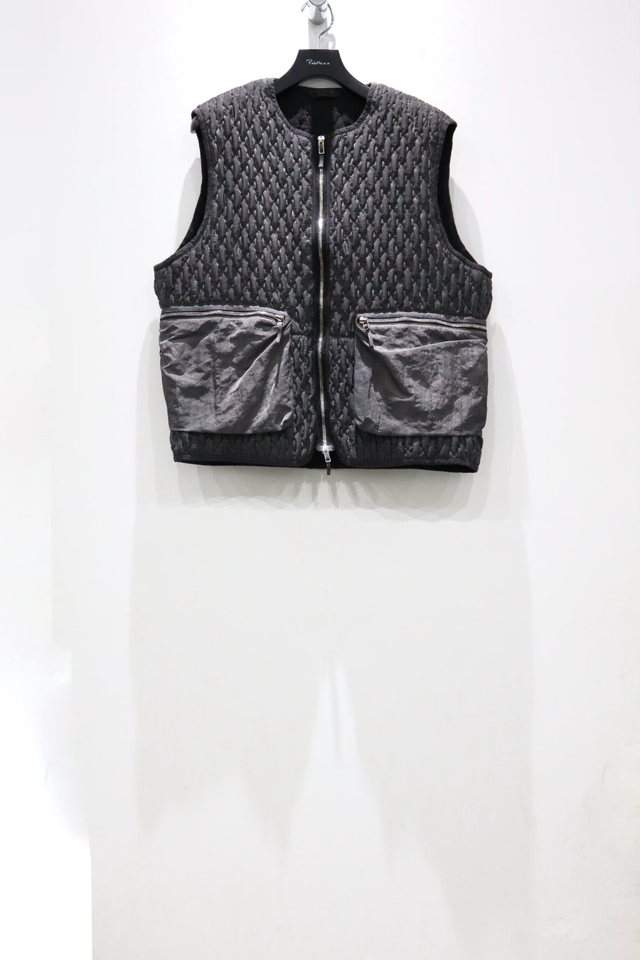 NULABEL  GARMENT DYED CONTRACTION QUILTED VEST