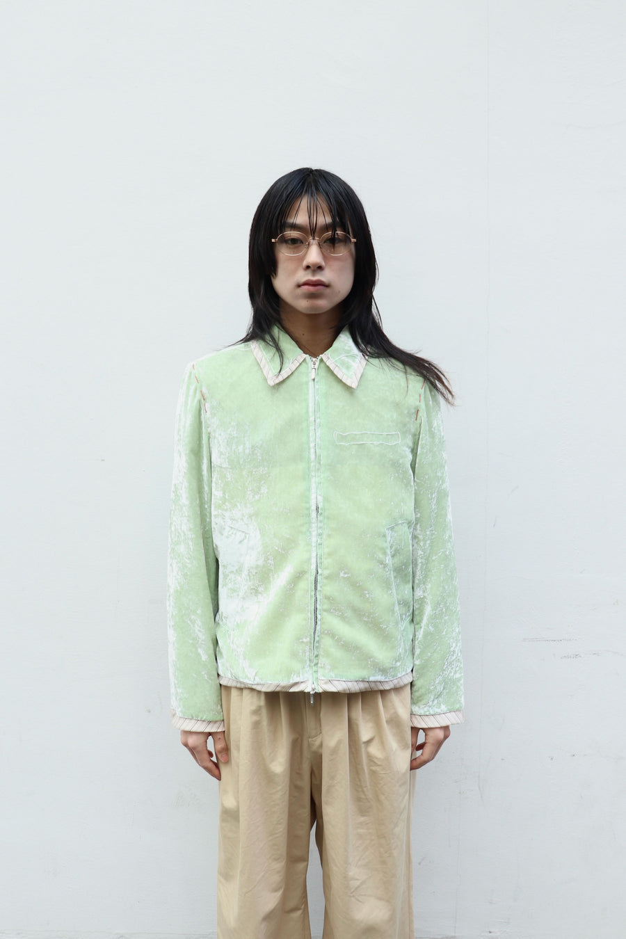MASU(エムエーエスユー)の2026ss UNEVEN VELVET JACKET MELONの通販