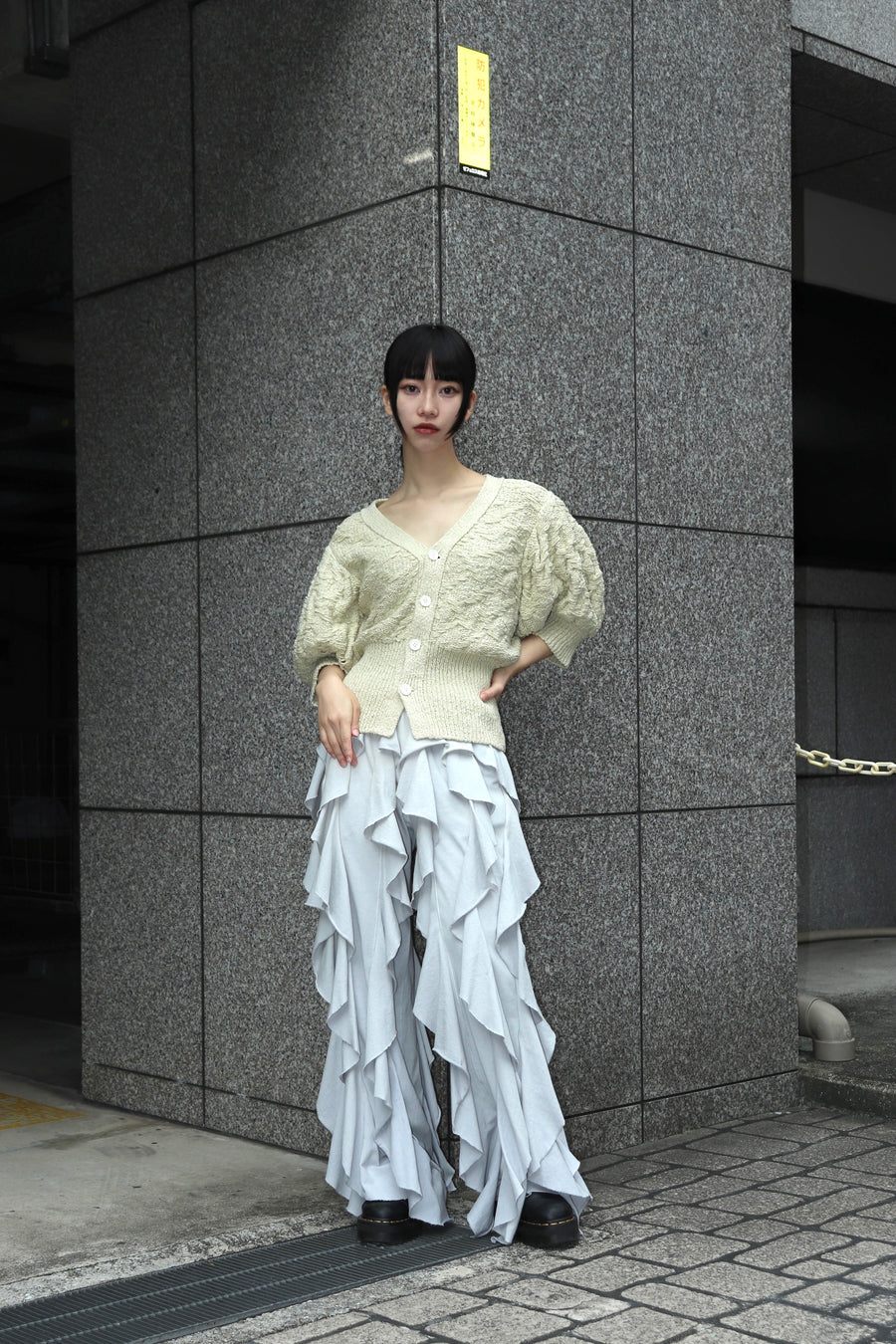 【25ss先行予約】BELPER  2025ss BLEACHED RUFFLE PANTS(WHITE) ※3月入荷予定予約品