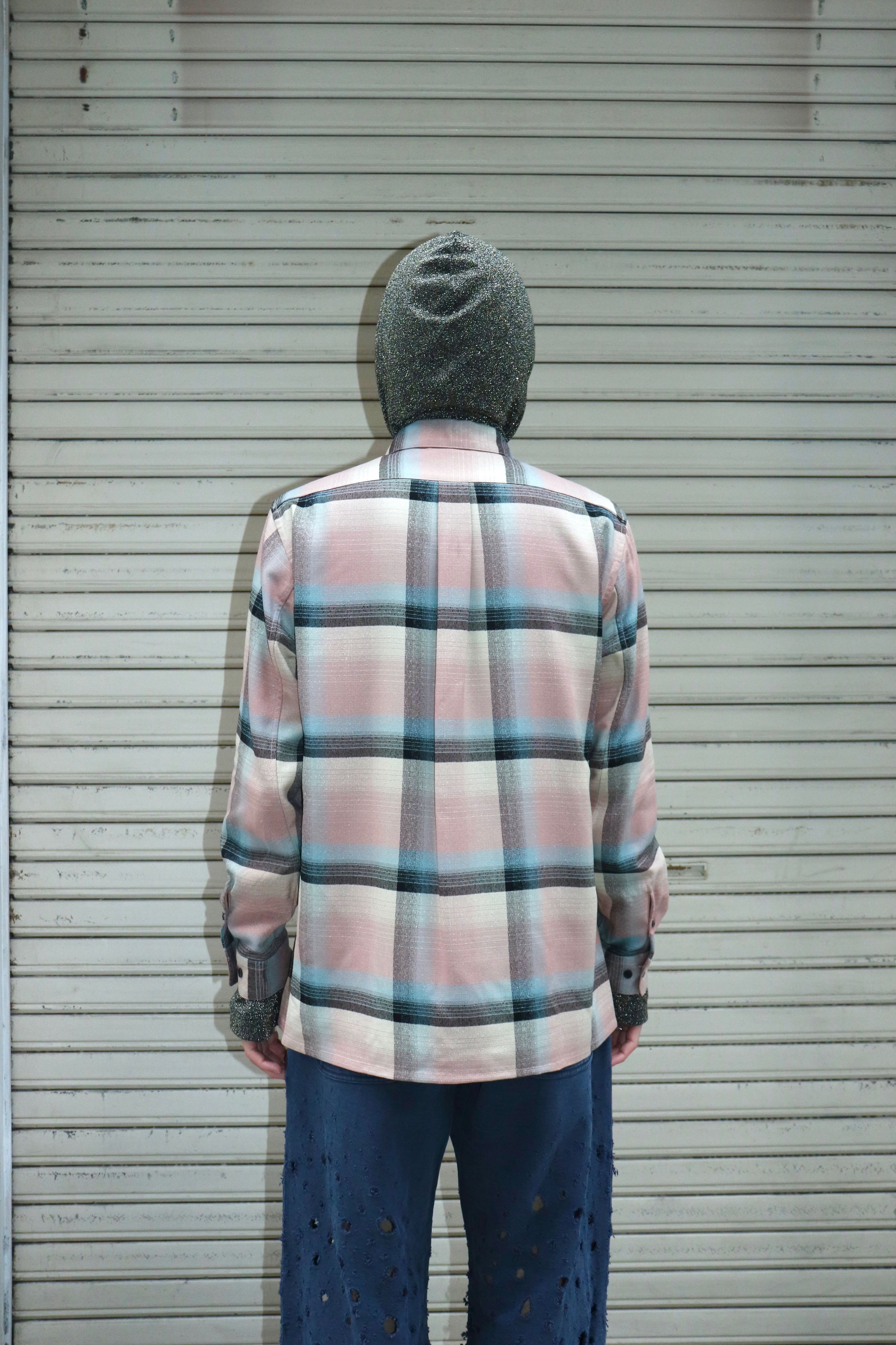 トップス RAYON OMBRE PLAID OPEN COLLAR BLOUSE SUGARHILL(シュガーヒル)RAYON OMBRE PLAID OPEN COLLAR BLOUSE