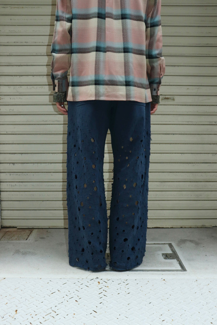 SUGARHILL  CRASHED SWEAT TROUSERS(OLD NAVY)