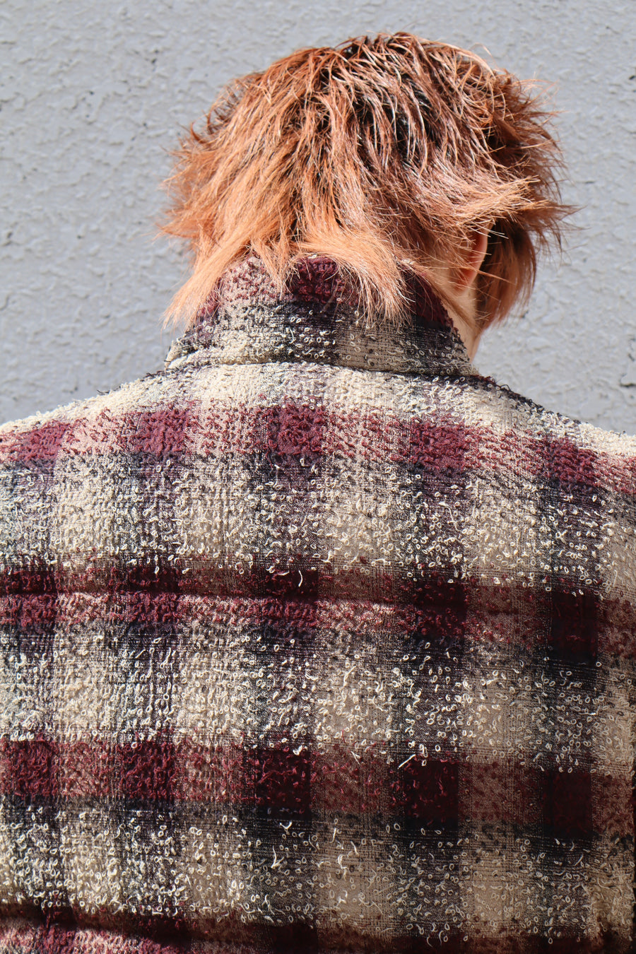 SUGARHILL  PLAID PUFFER REVERSIVLE VEST(WINE RED × BLACK)