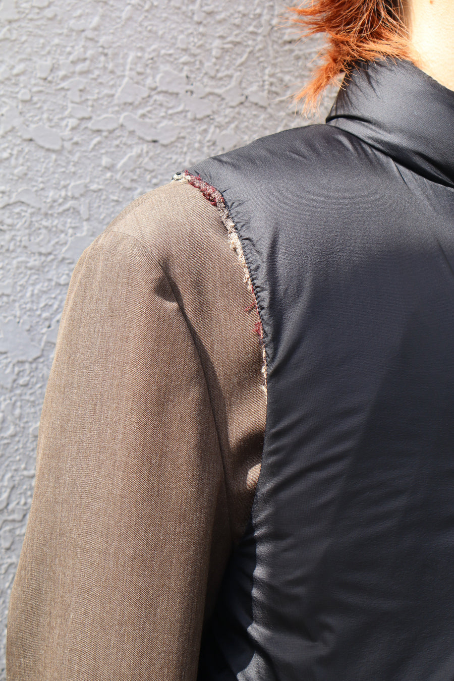 SUGARHILL  PLAID PUFFER REVERSIVLE VEST(WINE RED × BLACK)