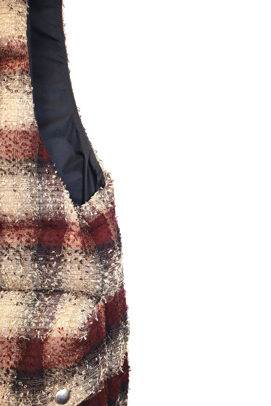 SUGARHILL  PLAID PUFFER REVERSIVLE VEST(WINE RED × BLACK)