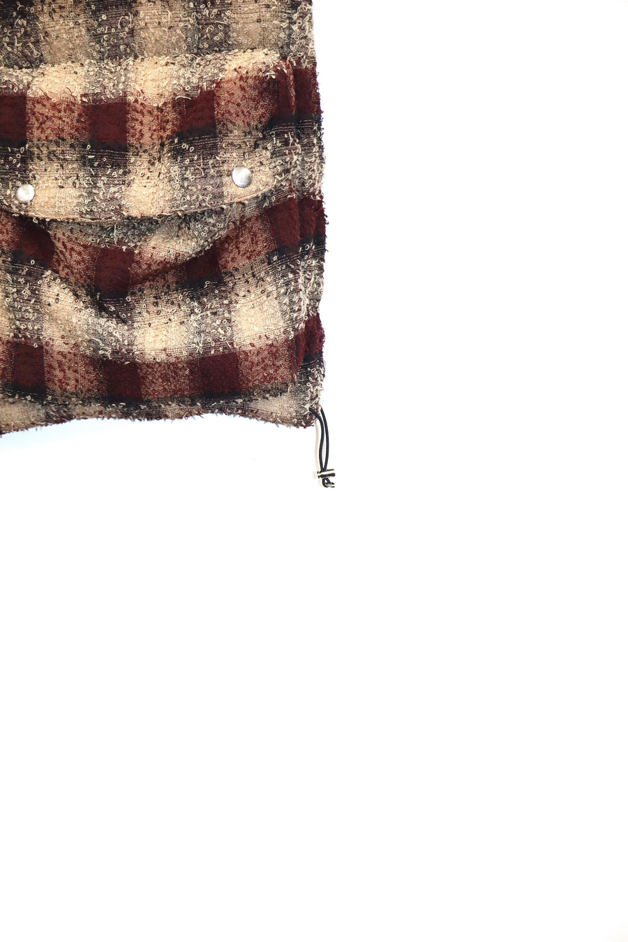 SUGARHILL  PLAID PUFFER REVERSIVLE VEST(WINE RED × BLACK)