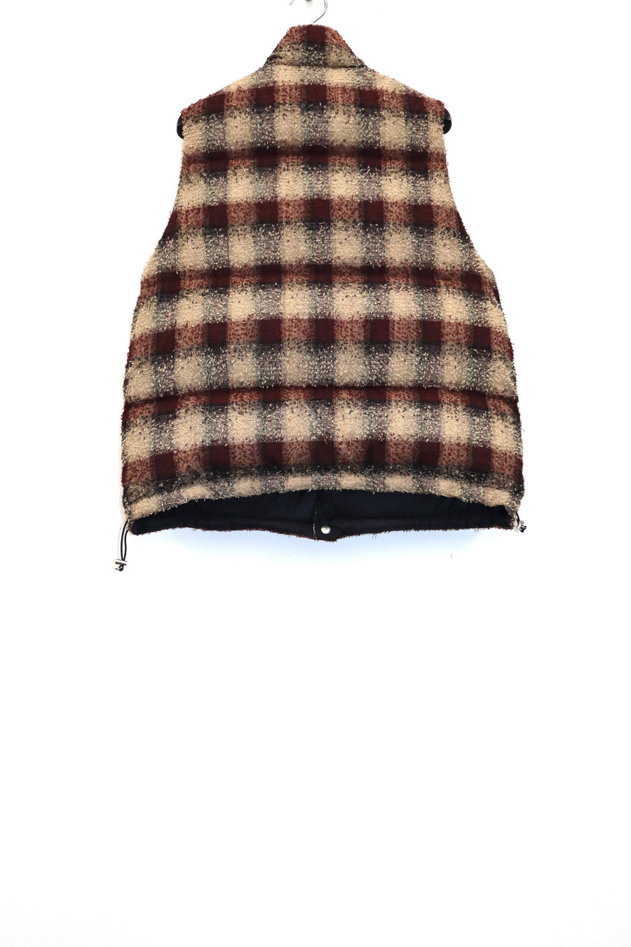 SUGARHILL  PLAID PUFFER REVERSIVLE VEST(WINE RED × BLACK)
