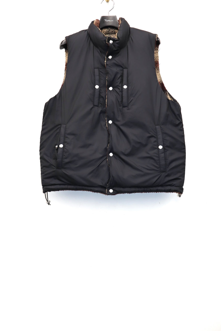 SUGARHILL  PLAID PUFFER REVERSIVLE VEST(WINE RED × BLACK)