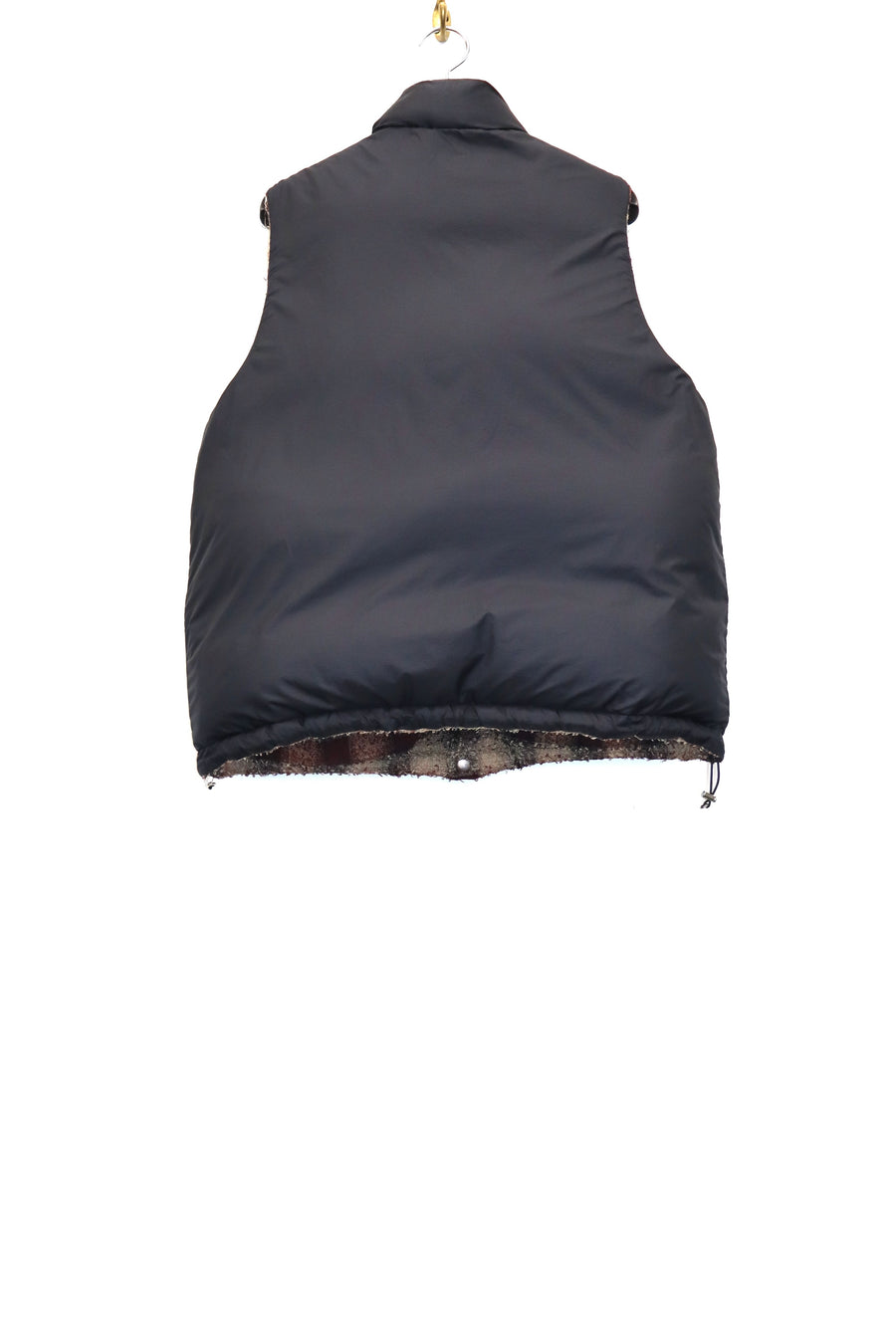 SUGARHILL  PLAID PUFFER REVERSIVLE VEST(WINE RED × BLACK)