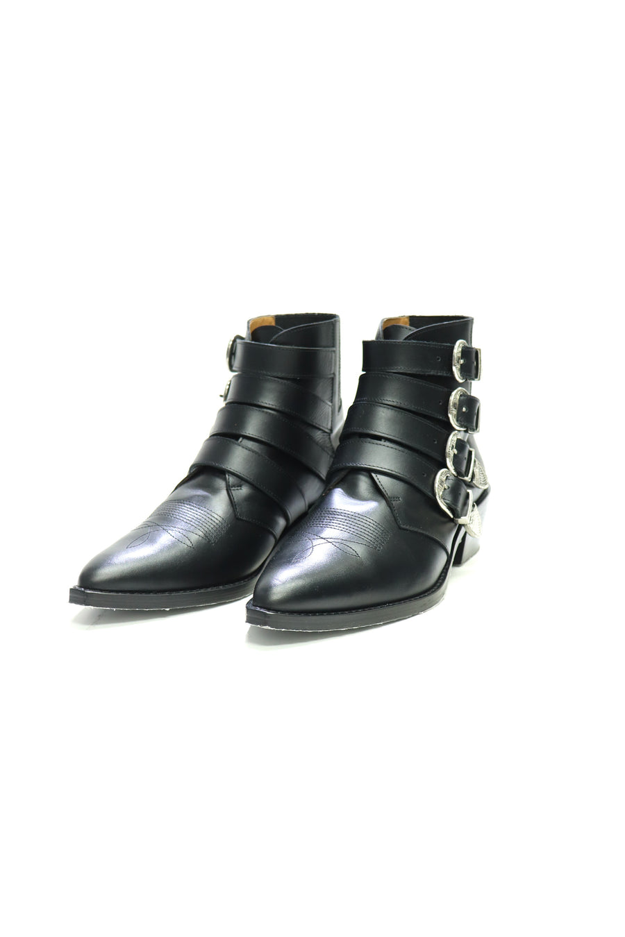 TOGA VIRILIS(トーガ ビリリース)のAJ782 BLACK LEATHER SILVER