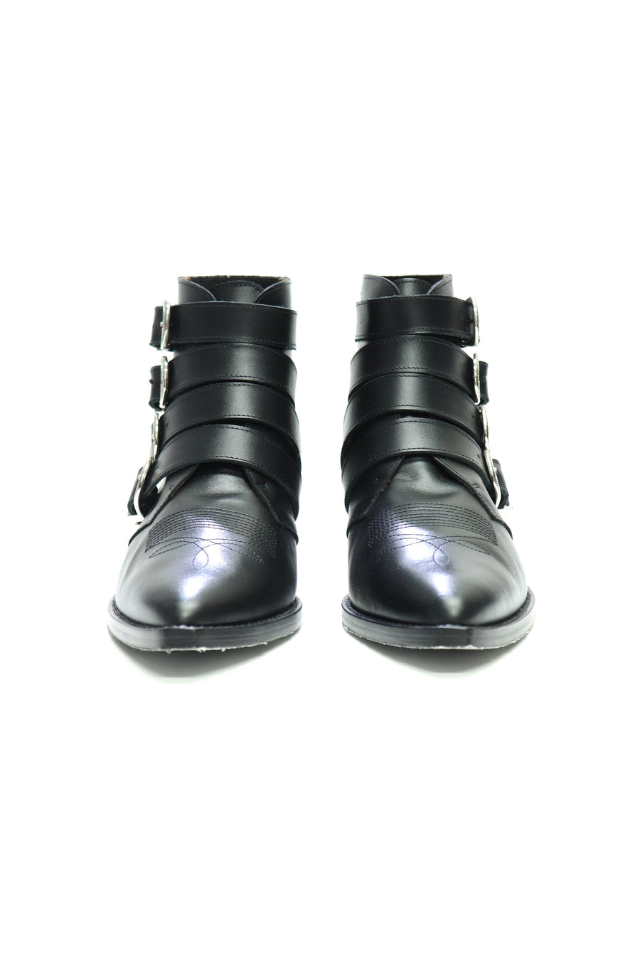 TOGA VIRILIS(トーガ ビリリース)のAJ782 BLACK LEATHER SILVER