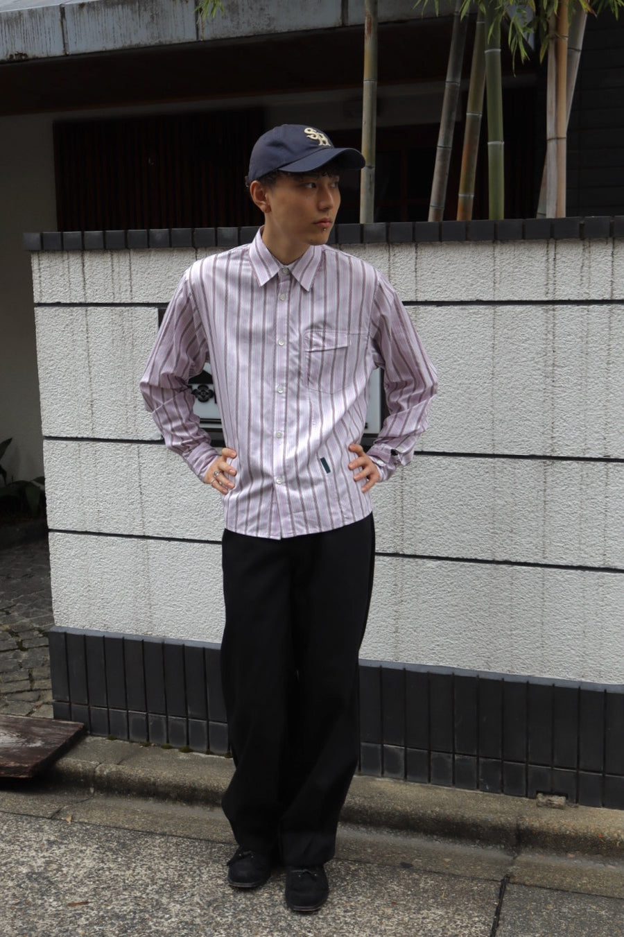 NAMESAKE  COMO LS SHIRT(AURORA STRIPE)