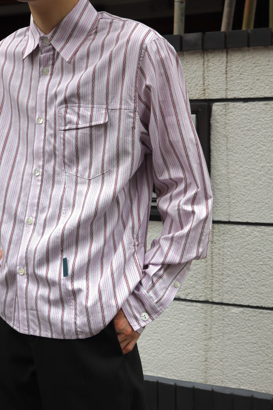 NAMESAKE  COMO LS SHIRT(AURORA STRIPE)