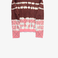 PERVERZE(パーバーズ)のDip-dye Check Knit Cardigan Redの通販