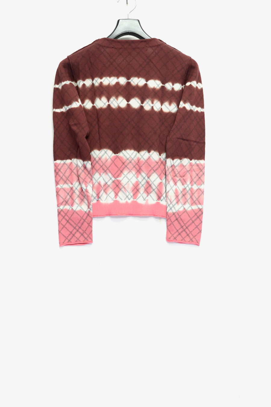 PERVERZE(パーバーズ)のDip-dye Check Knit Cardigan Redの通販