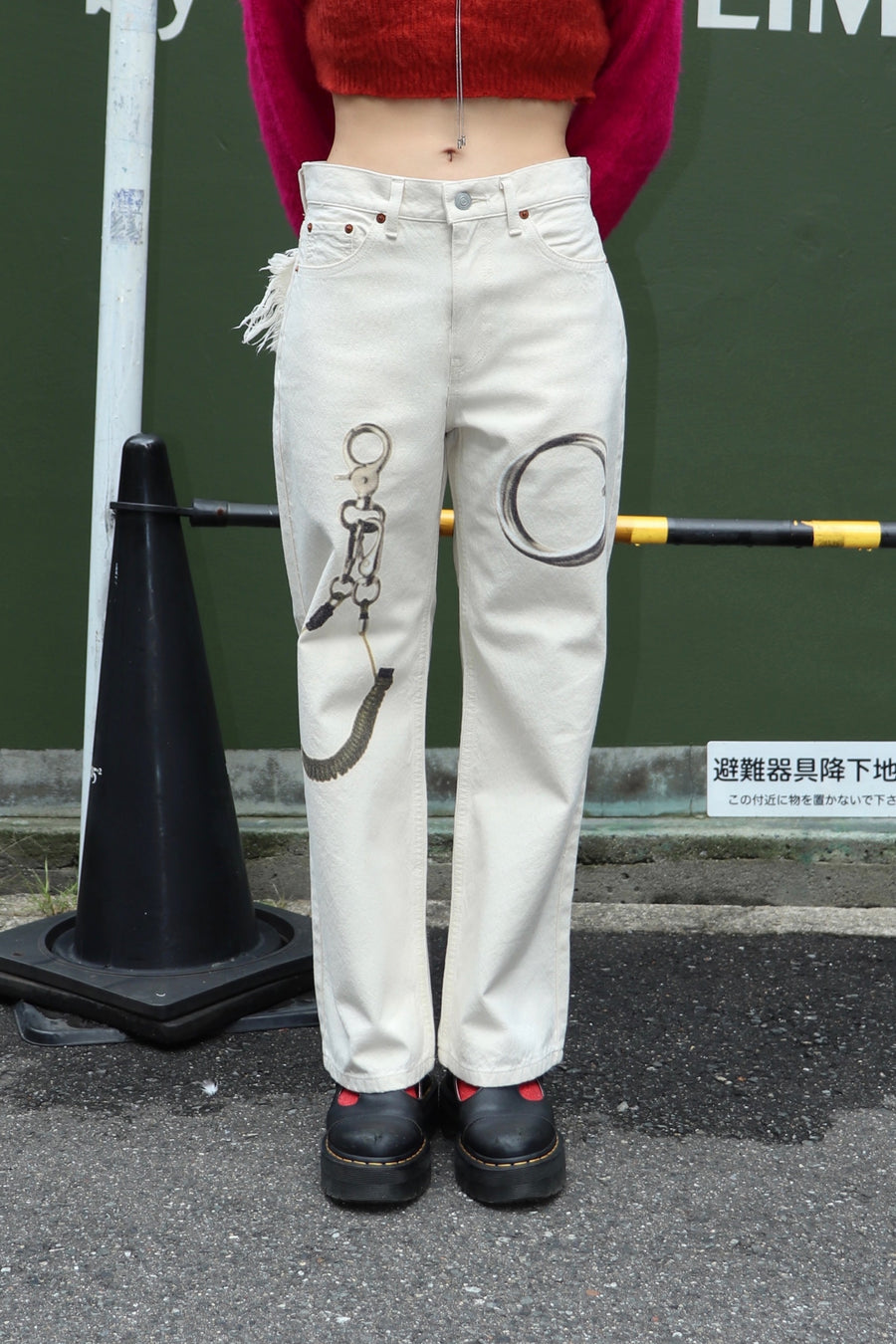 kotohayokozawa  GRAPHIC PRINTED JEANS(IVORY)