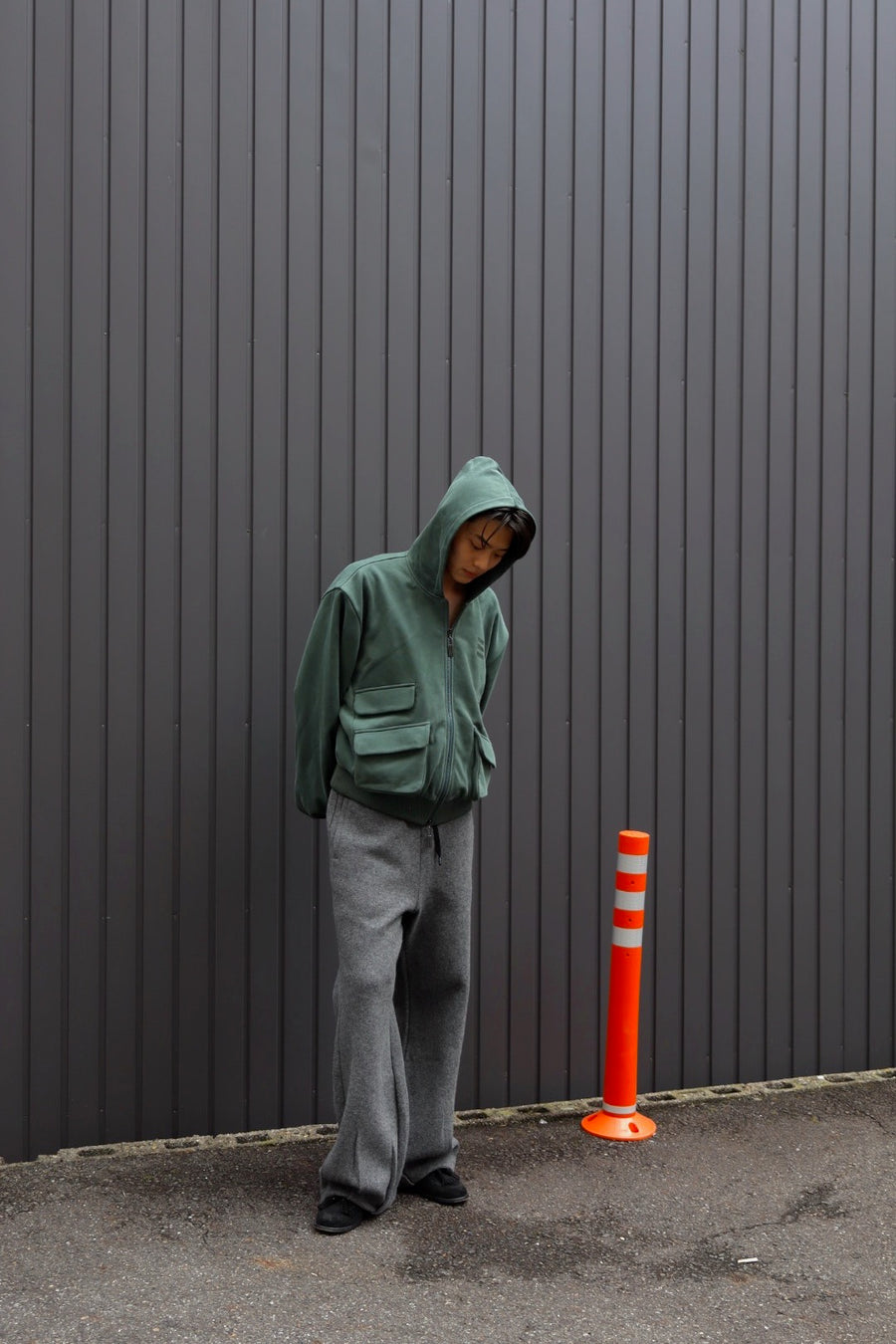 NAMESAKE  HUGO GLOBE ZIP HOODIE(FOG NAUTICA)