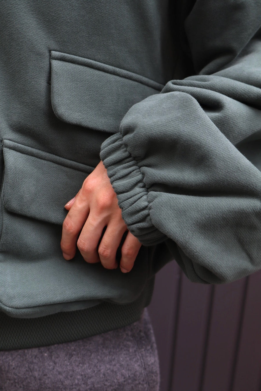 NAMESAKE  HUGO GLOBE ZIP HOODIE(FOG NAUTICA)