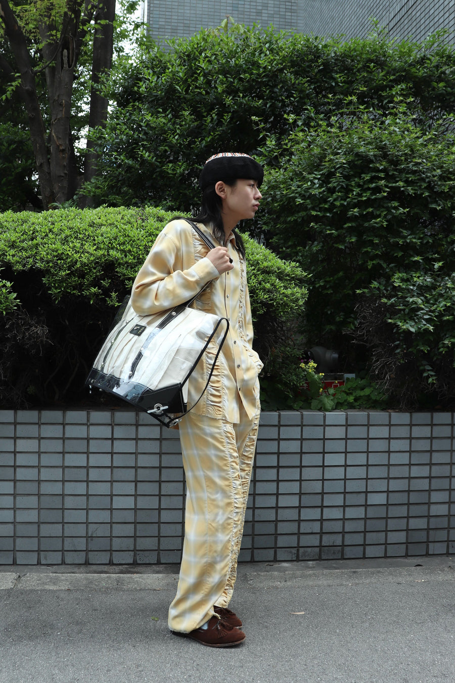 【40%OFF】Taiga Igari  Gaather Plaid Pants(YELLOW)