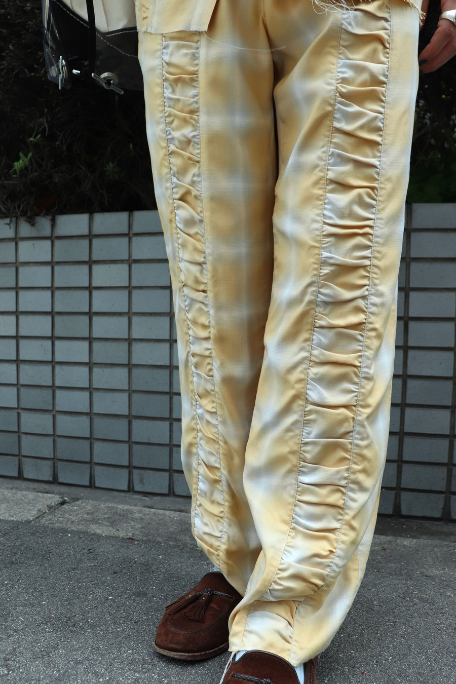 【40%OFF】Taiga Igari  Gaather Plaid Pants(YELLOW)