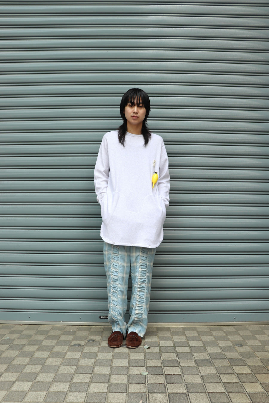 【40%OFF】 Taiga Igari  Gaather Plaid Pants(SKY BLUE)