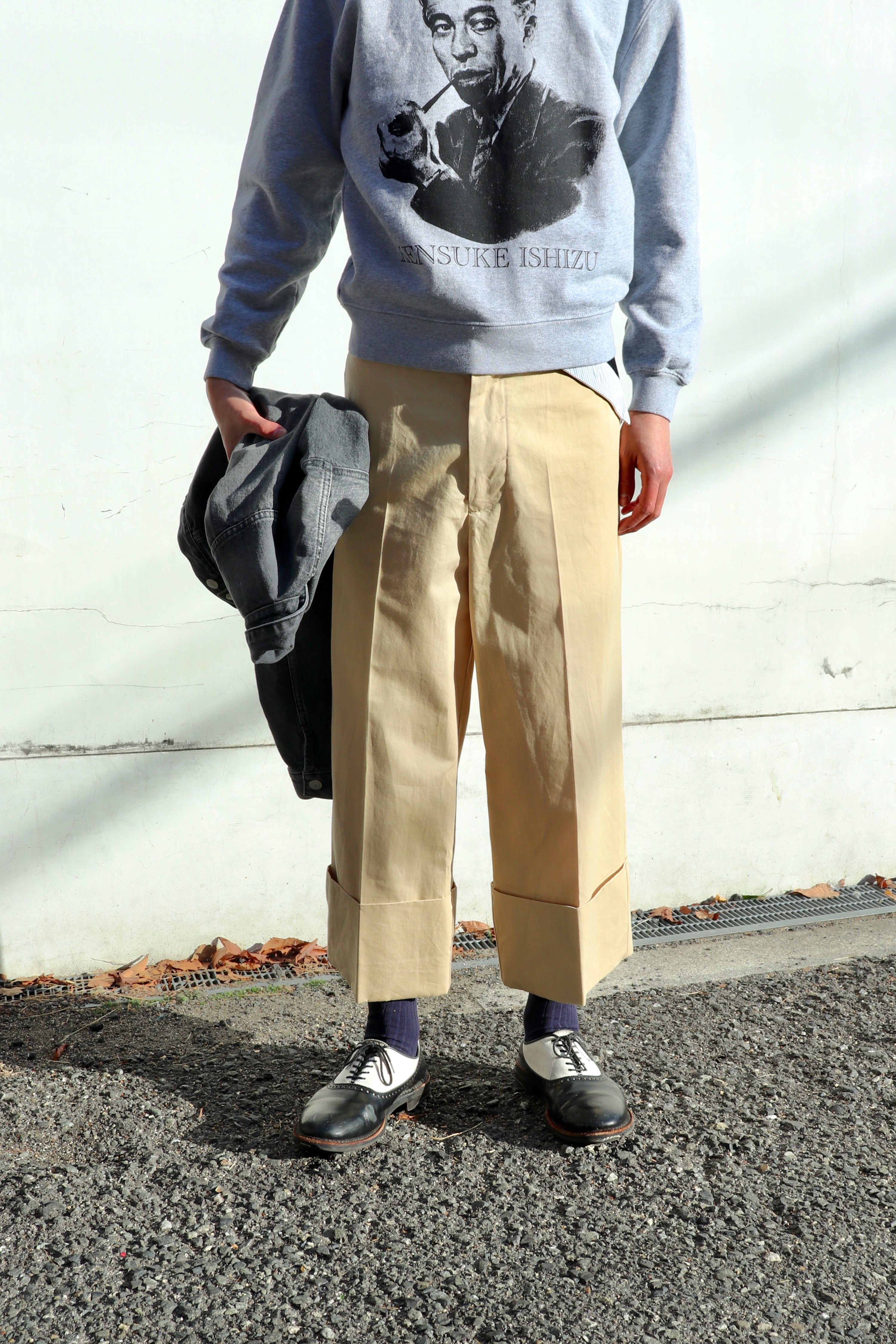 パンツ MASU FOLDED BELT TROUSERS(PEANUTS) MASU(エムエーエスユー)のFOLDED BELT TROUSERS PEANUTSの通販